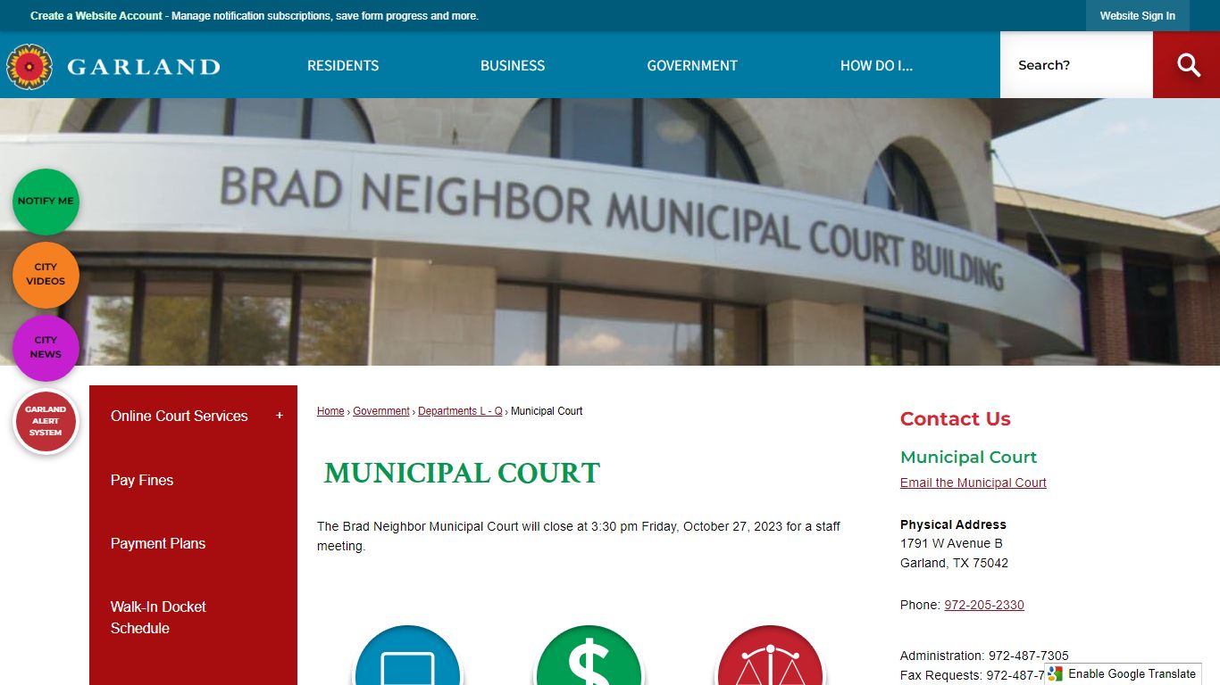 Municipal Court | Garland, TX