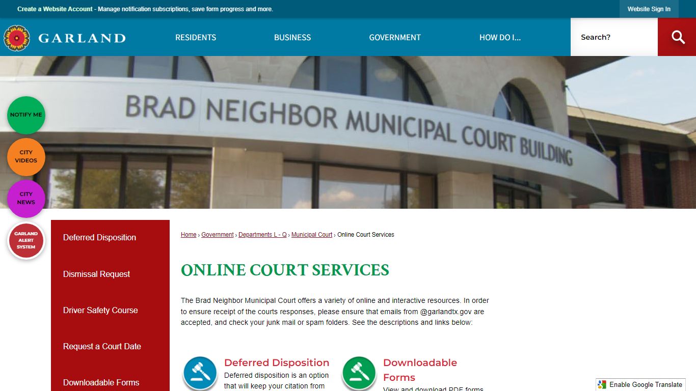 Online Court Services | Garland, TX